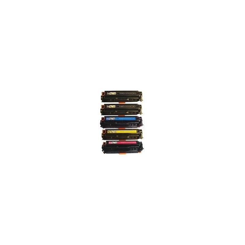 Pack de 4 Toners génériques + 1 noir pour HP  laserjet CP2020/CP2025/CM2320MPF (304A), Toner Express : achat en ligne de Pack de
