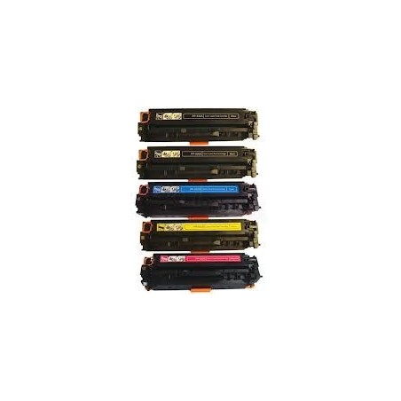 Pack de 4 Toners génériques + 1 noir pour HP  laserjet CP2020/CP2025/CM2320MPF (304A), Toner Express : achat en ligne de Pack de