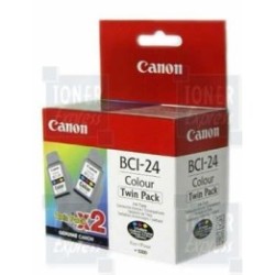 Cartouche d'encre Couleur CANON (BCI24C) DOUBLE PACK, Toner Express : achat en ligne de Cartouche d'encre Couleur CANON (BCI24C)