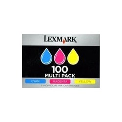 Pack tricolor Lexmark N°100XL pour Platinum Pro905 / Presige Pro805..., Toner Express : achat en ligne de Pack tricolor Lexmark 