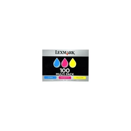 Pack tricolor Lexmark N°100XL pour Platinum Pro905 / Presige Pro805..., Toner Express : achat en ligne de Pack tricolor Lexmark 