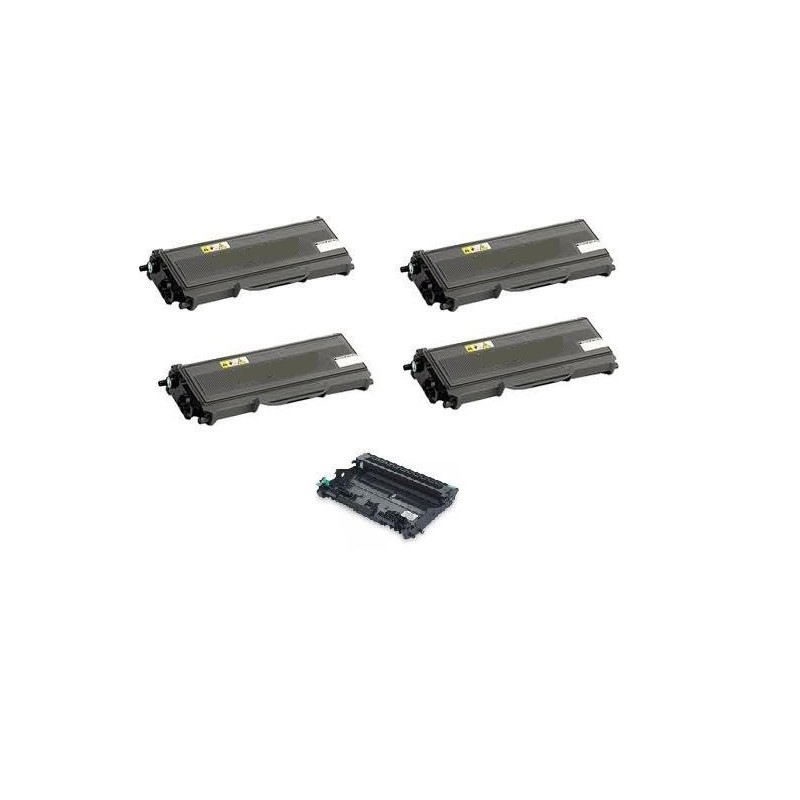Pack de 4 toners génériques haute capacité et 1 tambour générique pour Brother HL 2140 /..., Toner Express : achat en ligne de P