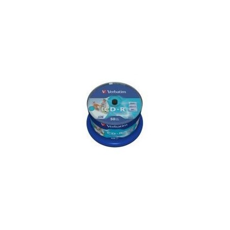 Verbatim CD-R 80min. 700MB, 52 speed Datalife Plus wide inkjet printable unbranded on spindle 50pack (taxe Sacem incluse), Toner