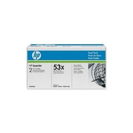 Pack de 2 Toners noires longue durée pour HP pour LaserJet P2015 (53X), Toner Express : achat en ligne de Pack de 2 Toners noire