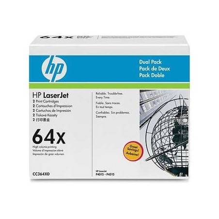 Pack de 2 Toners noirs haute capacité HP pour laserjet P4015 / P4515... (64X), Toner Express : achat en ligne de Pack de 2 Toner