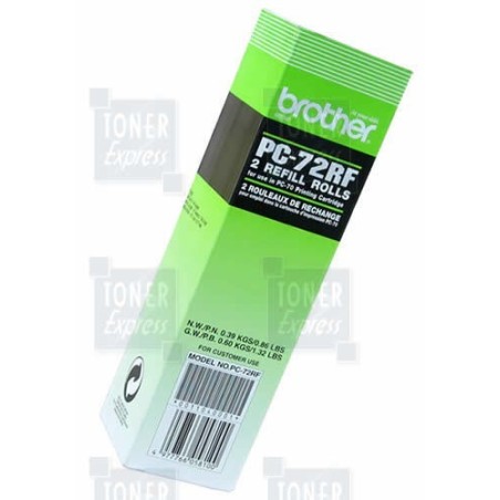 Ruban à transfert thermique Brother PC72RF (Lot de 2 rlx), Toner Express : achat en ligne de Ruban à transfert thermique Brother