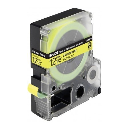 Ruban fluorescent jaune / texte noir Epson 12mm x 9m pour LW 400 (LC-4YBF9), Toner Express : achat en ligne de Ruban fluorescent