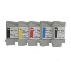 Pack de 5 cartouches Canon pour IPF500 / IPF600 / IPF700 (PFI-102), Toner Express : achat en ligne de Pack de 5 cartouches Canon