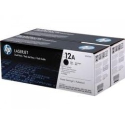 Pack de 2 toners noirs HP pour imprimante LaserJet 1010/1015/1020/3015... (12A), Toner Express : achat en ligne de Pack de 2 ton