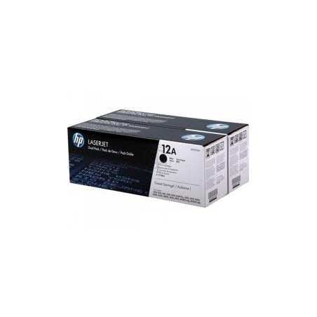 Pack de 2 toners noirs HP pour imprimante LaserJet 1010/1015/1020/3015... (12A), Toner Express : achat en ligne de Pack de 2 ton