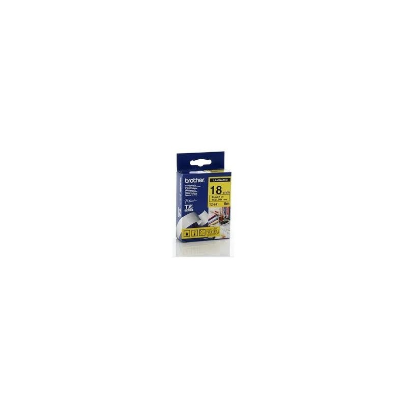 Ruban Matriciel Jaune et Noir BROTHER (TZ-S641) 18mm, Toner Express : achat en ligne de Ruban Matriciel Jaune et Noir BROTHER (T