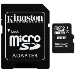 C'est cadeau !  1 carte microSDHC  8 GB  Kingston avec adaptateur (*), Toner Express : achat en ligne de C'est cadeau !  1 carte