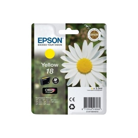 Cartouche jaune EPSON pour Expression Home XP-205 / XP-30 ... (N°18), Toner Express : achat en ligne de Cartouche jaune EPSON po