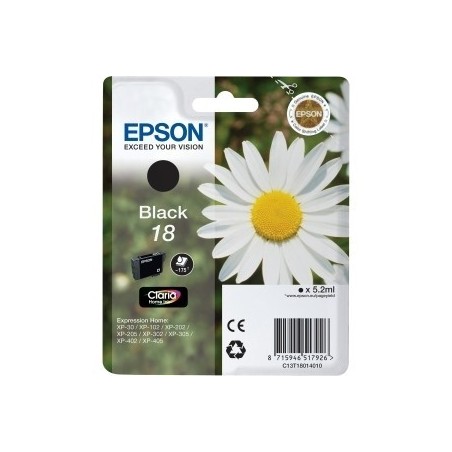 Cartouche noire EPSON pour Expression Home XP-205 / XP-30 ... (N°18), Toner Express : achat en ligne de Cartouche noire EPSON po